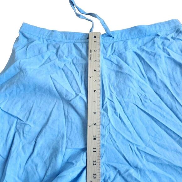 SAG HARBOR womens Sz 16 blue linen blend floral embroidered pants - Picture 5 of 7